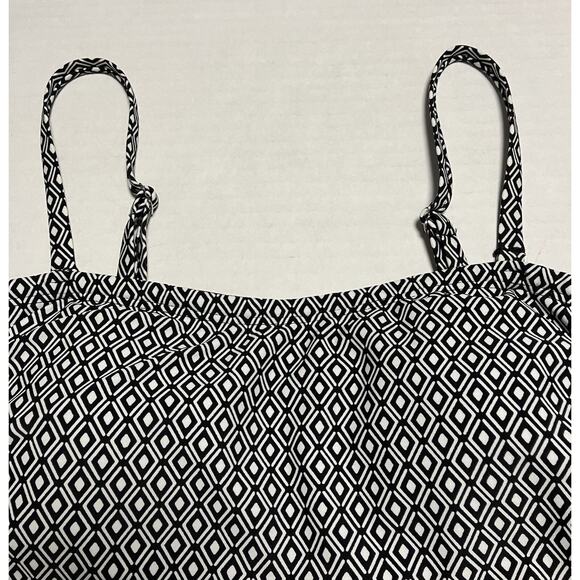 Womens DKNY 1-Piece B&W Swimsuit Swimwear Modest Lined Removable Straps Cups S - Picture 2 of 15